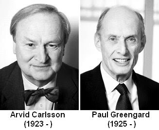 Arvid Carlsson (1923 - 2018) - Paul Greengard (1925 - 2019)
