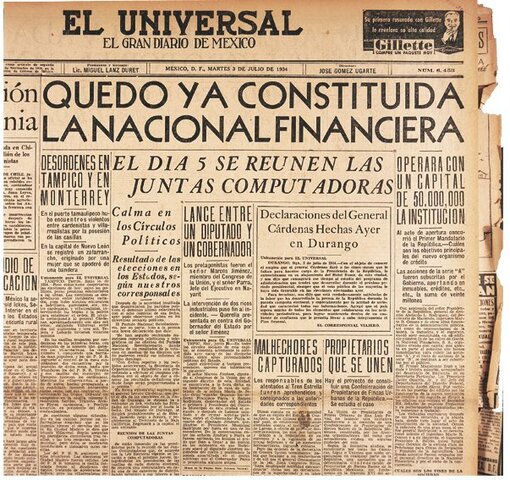 Creación de la Nacional Financiera