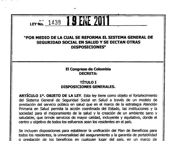 Ley 1438 de 2011