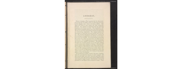 EVIDENCE: The Absolute Equality of All Men Before the law, the Only True Basis of Reconstruction (William Dickson, Daniel Murray Pamphlet, 1865)