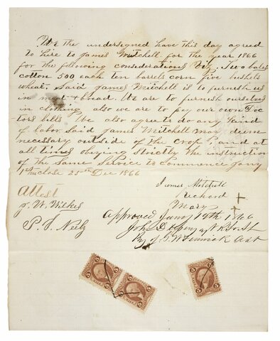 EVIDENCE: Labor Contract between James Mitchell and Richard and Mary
