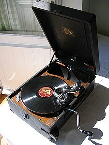Phonographe mécanique à disques (78 tours)