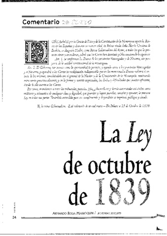 ley de octubre de 1839
