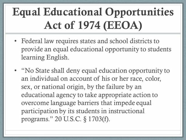 Equal Educational Opportunities Act
