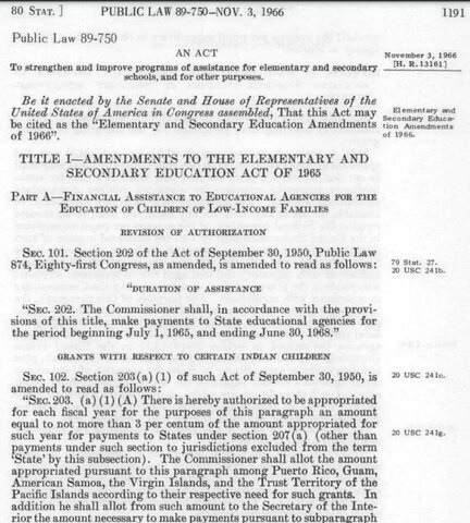 Amendment to The Elementary and Secondary Education Act
