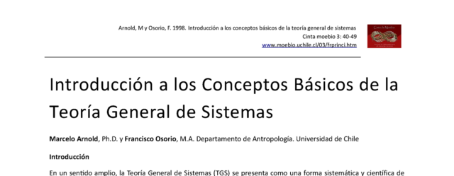Introducción a los conceptos básicos de la teoría general de sistemas