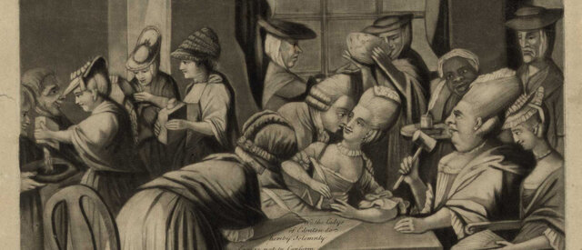 Colonial merchants begin nonimportation campaign, refuse to import British goods; Daughters of Liberty help by spinning cloth