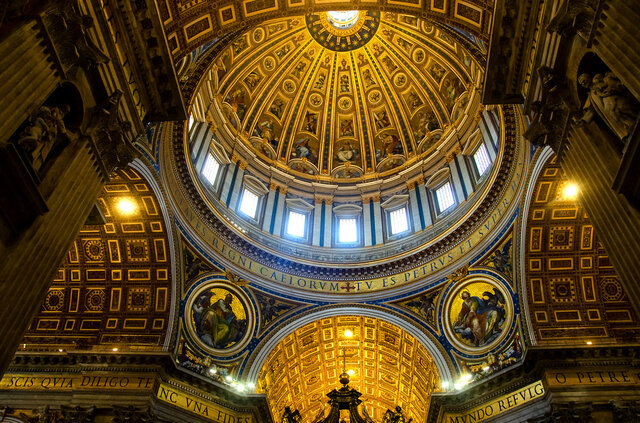 Cúpula de San Pedro del Vaticano (exterior), de Miguel Ángel.