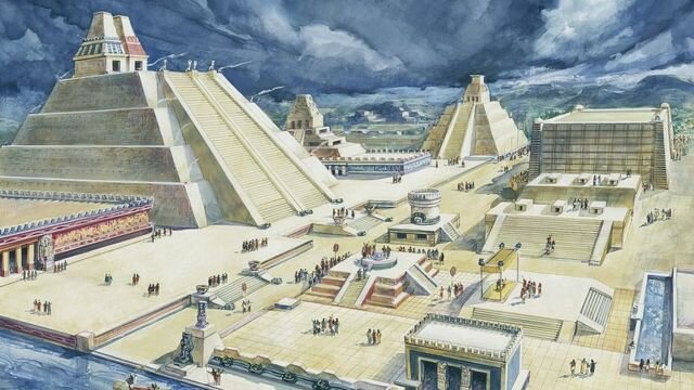 Llegada de los españoles a Tenochtitlán.