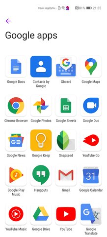 Google Alkalmazások, a cég online irodai szoftvercsomagja