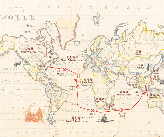 America ships being trading with China at the port of Canton