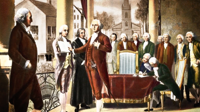 George Washington is elected president of the United States (1789-1797)