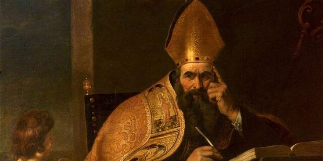 San Agustín escribe unas de sus obras finales : Retractaciones