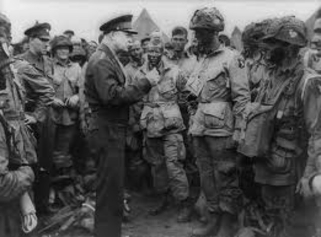 General Eisenhower greets troops