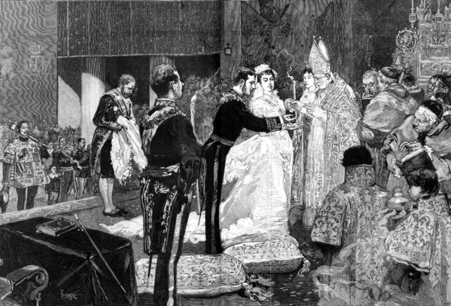 Boda de Alfonso XII y Mª Cristina de Habsburgo