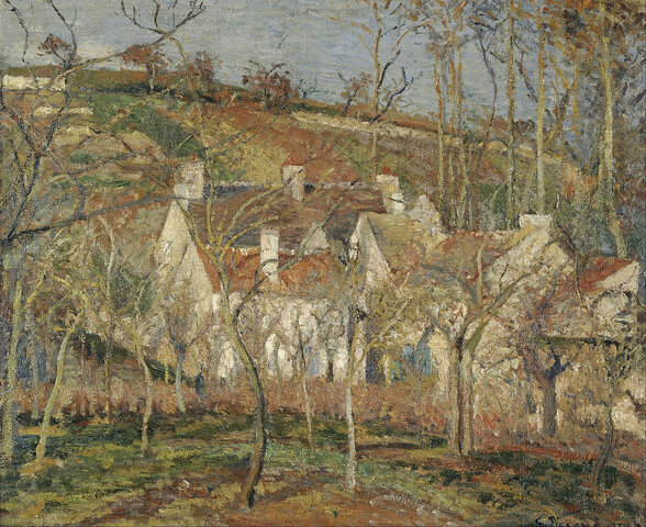 Les Toits rouges, coin de village, effet d'hiver par Camille Pissaro