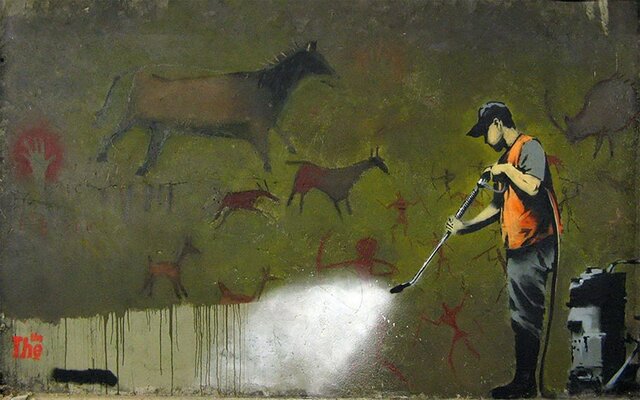 Whitewashing Lascaux par Banksy