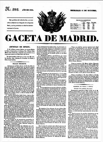 DECRETO DE 11 DE OCTUBRE DE 1835