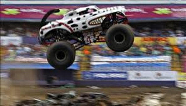 I went to monster jam for the first time and goot to sit in one of the cars tires.