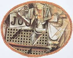 Naturaleza muerta con silla trenzada