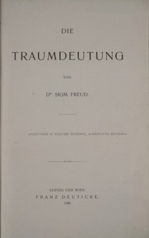 ☾ Publicación del libro "La interpretación de los sueños"- Libro de Sigmund Freud - Imperio austrohúngaro
