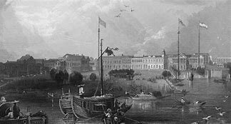 America ships being trading with China at the port of Canton