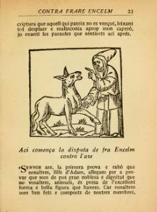 Inquisició - "Disputa de l'ase contra frase Anselm Turmeda sobre la natura e noblesa dels animals"