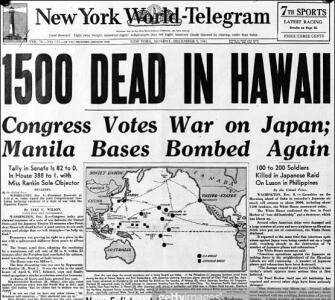 U.S.A. declares war on Japan