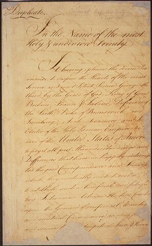 Treaty of Paris ends the American Revolution