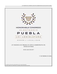 2017 Ley Orgánica del Tribunal de Justicia Administrativa del Estado de Puebla