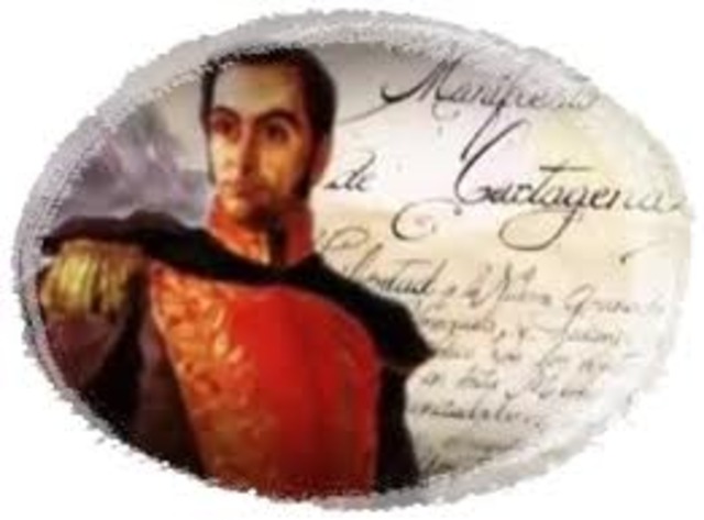 Bolivar redacta el Manifiesto de Cartagena
