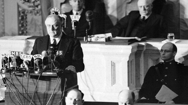 President Roosevelt declares war on Japan