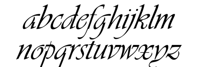 Fuente tipográfica de Letra cursiva o Itálica