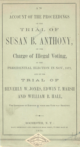 Susan B. Anthony casts her vote Illegally