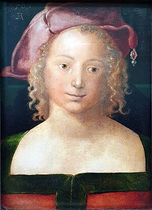 Retrato de una niña con una boina roja