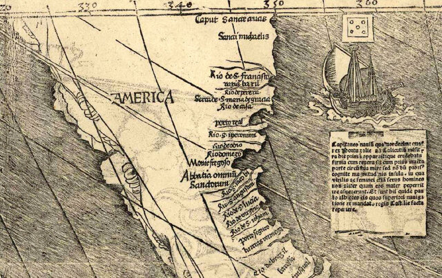 German mapmaker names the "New World" America