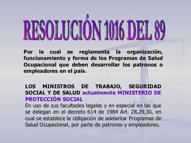 Resolución 1016 de 1989