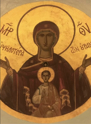 Placement of the Icon of the Virgin Mary in the Narthex