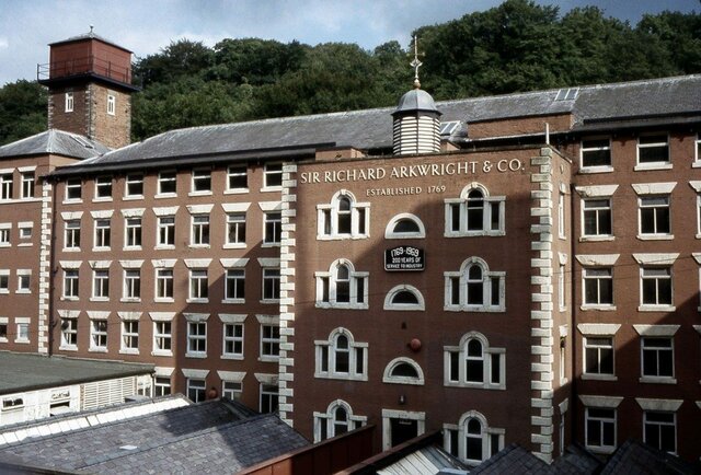 Richard Arkwright opens his first factory at Cromford. (England)
