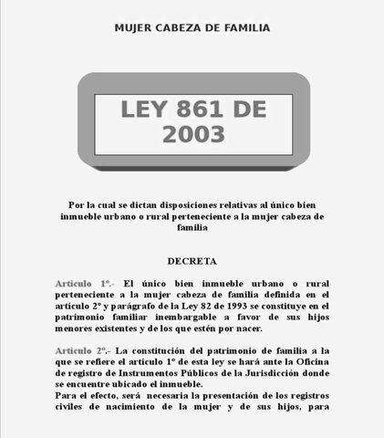 Ley 861 de 2003