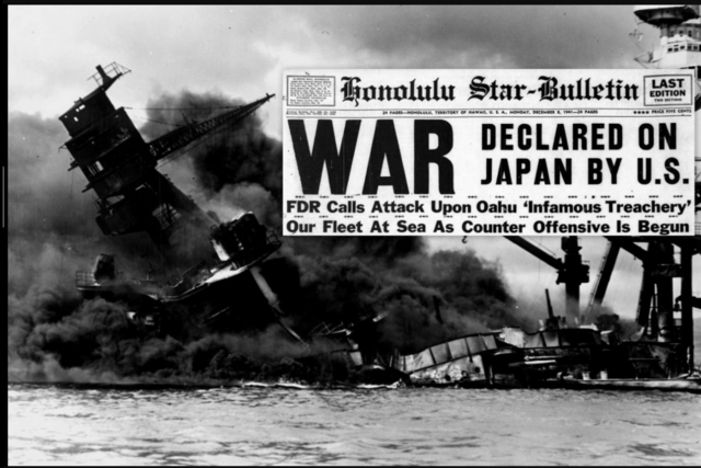 The bombing of Pearl Harbor