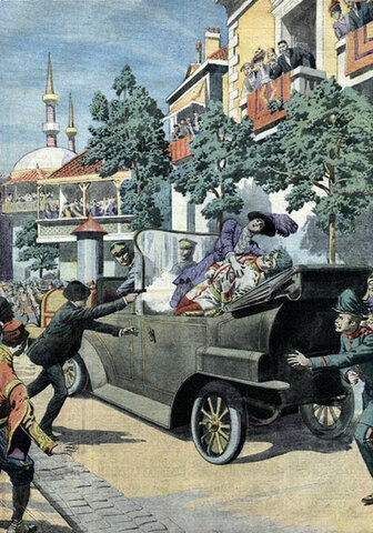 Assassinat de l'arxiduc Francesc Ferran a Sarajevo (Bòsnia).