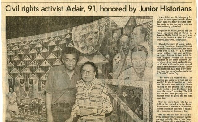 1984 - Christia Adair Inducted to Texas Women’s HOF