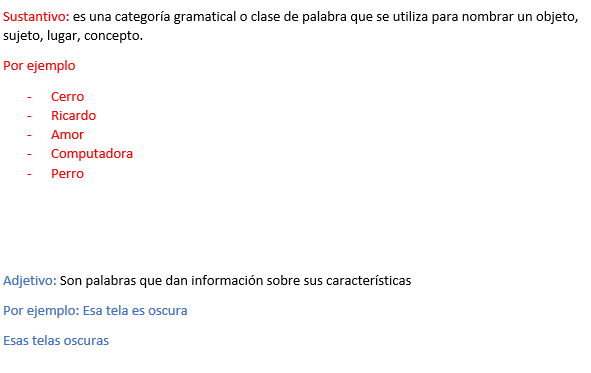 Semana 4: Categorías gramaticales: sustantivo, adjetivo, adverbio y verbo