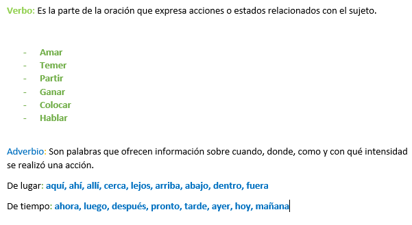 Semana 4:Categorías gramaticales: sustantivo, adjetivo, adverbio y verbo