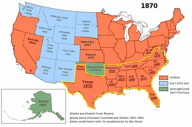 1870: Texas is Readmitted to the Union