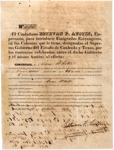 Stephen F. Austin received land grant from Mexico