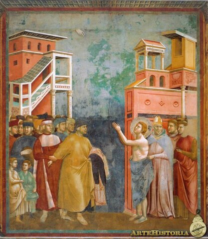 Francisco renuncia a los bienes paternos y a la familia, y luego viste el hábito de ermitaño.