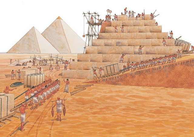 Construction of pyramids
