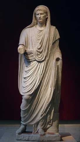 Statue of Augustus as Pontifex Maximus sculpted.